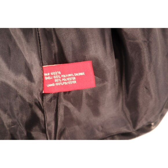 Vintage 90s Y 20K Jennyfer J Faux‎ Black Leather Trench Coat Women's Size 2X - Picture 12 of 16